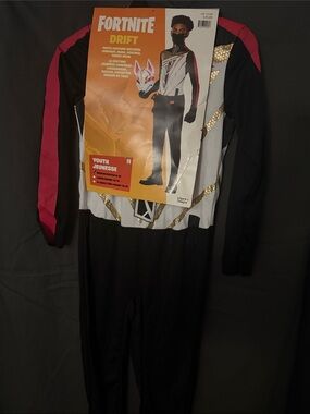 Fortnite Drift Youth Costume - Black, White & Pink missing the mask medium 8-10